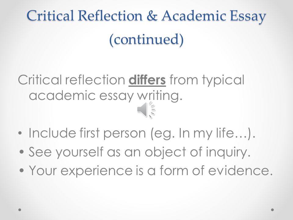 Examples of Reflective Writing